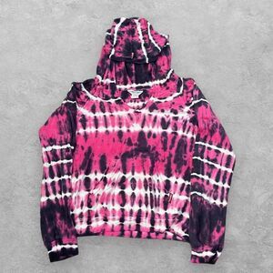 Vintage Hard Tail Forever Tie Dye Hoodie S Pink Black White Y2K USA